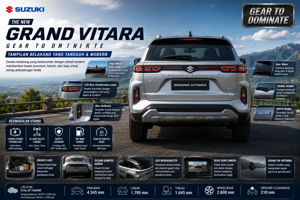Suzuki grand vitara tampak belakang